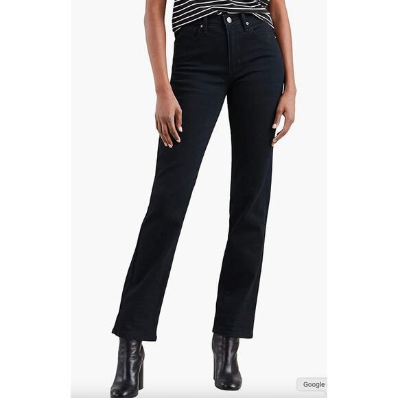 LEVIS 724 High Rise Straight Leg Black Jeans 30 NEW - Picture 1 of 6